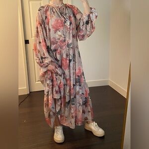 Floral Boho Maxi Dress (Size Small)